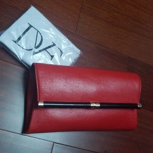 DVF Leather top flap (magnetic close) clutch